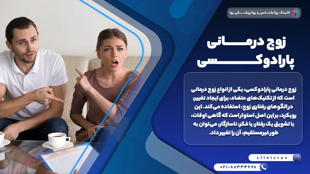 مرد و زنی که برای زوج درمانی پارادوکسی به مشاور مراجعه کرده اند