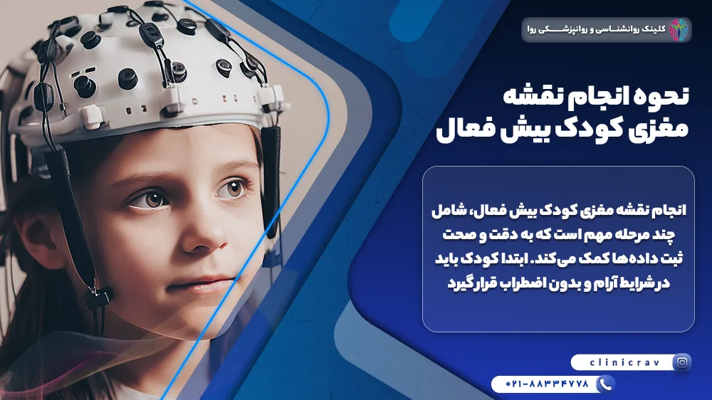 کودکی که در حال دادن نقشه مغزی برای تشخیص adhd است