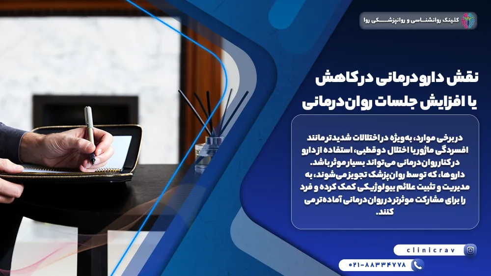 نقش دارودرمانی در کاهش یا افزایش جلسات روان‌درمانی