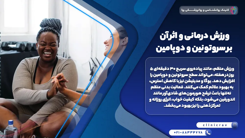 زن سیاه پوست دارای افسردگی که از ورزش درمانی راضی است و میخندد